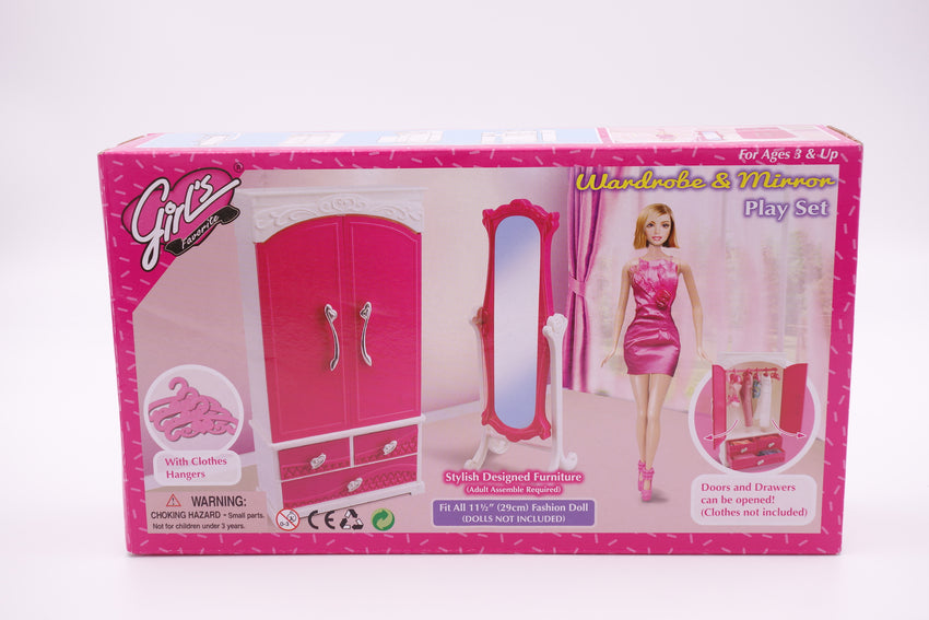 Girl's Favorite Wardrobe & Mirror Play Set (No. 3009)